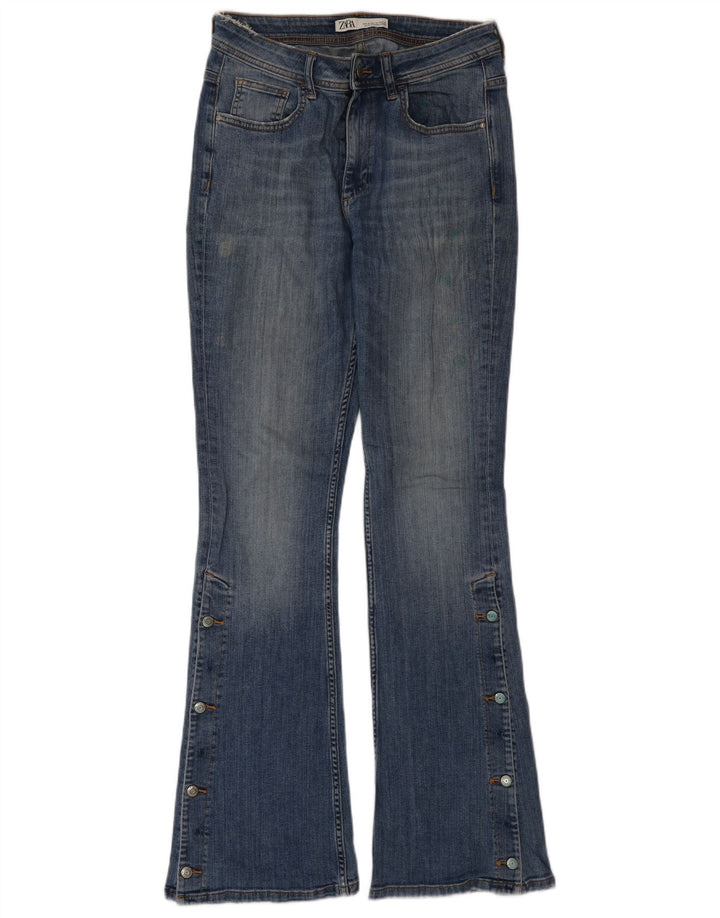 Zara Damen Schlagjeans EU 38 Small W28 L32 Blau