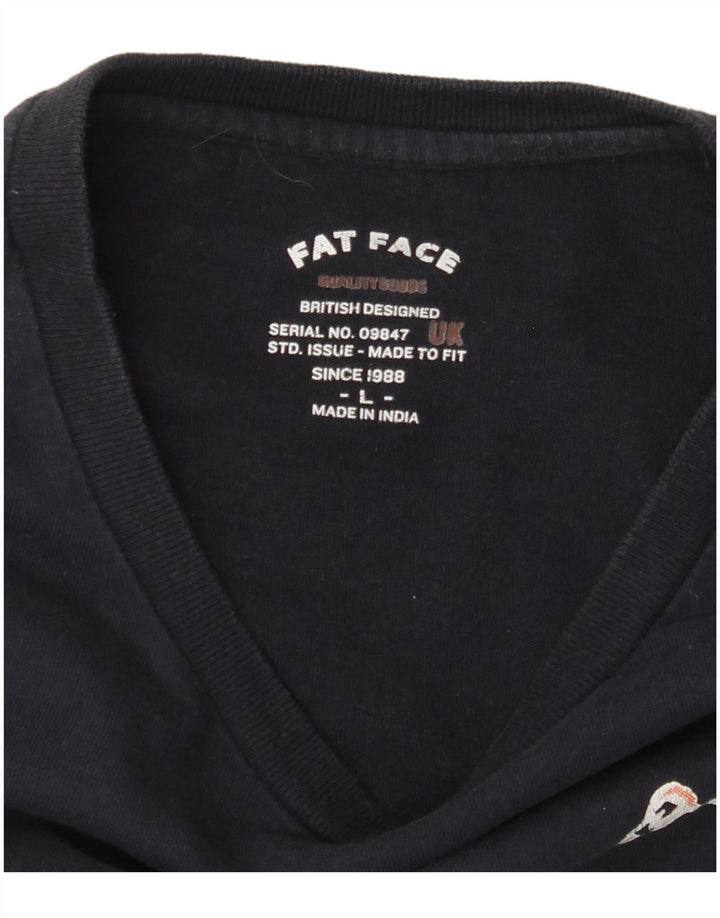 FAT FACE Herren-Grafik-Oberteil, langärmelig, Größe L, Marineblau