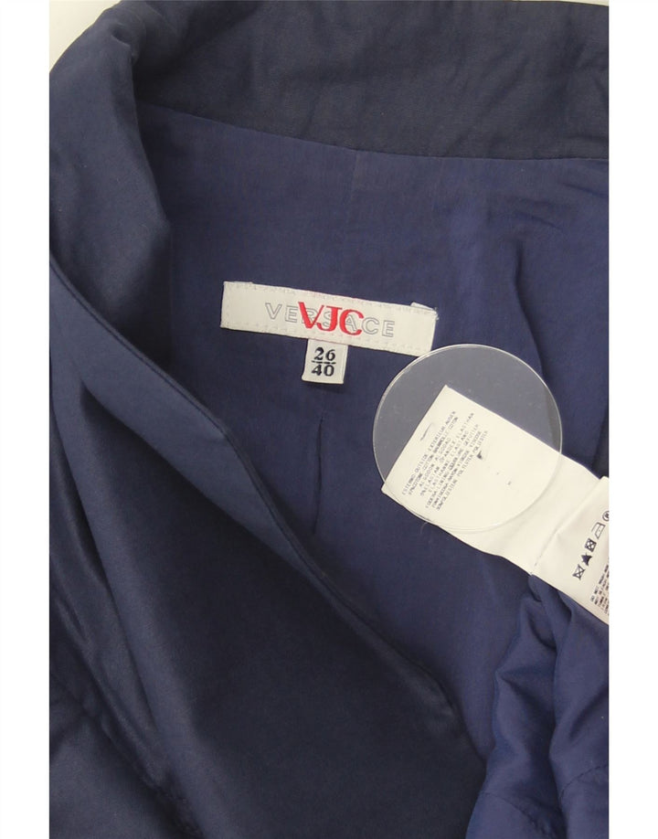 Versace Damen 1-Knopf-Blazerjacke IT 40 Small Marineblaue Baumwolle