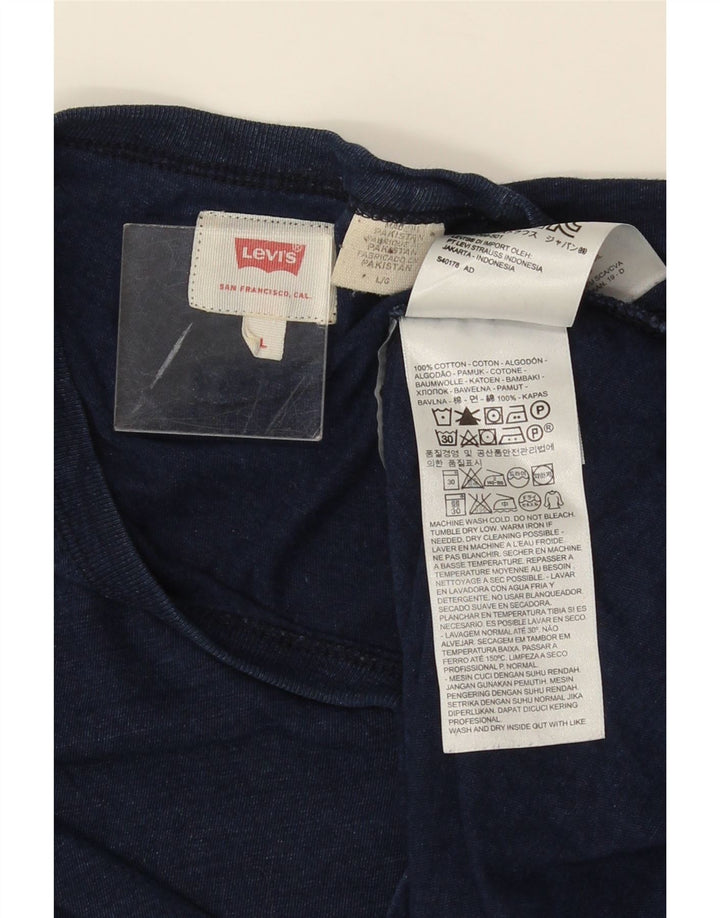 LEVI'S Herren-T-Shirt-Oberteil, groß, marineblau gesprenkelte Baumwolle
