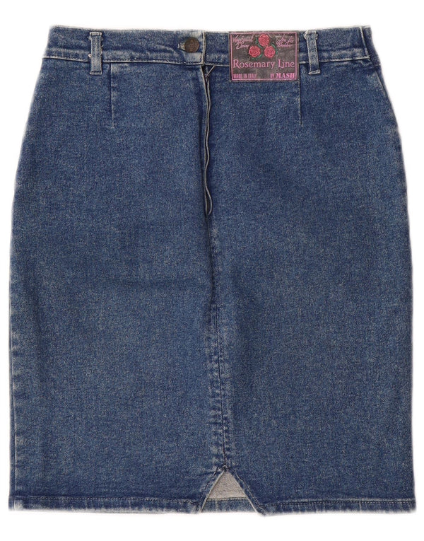 MASH Damen Jeansrock IT 42 Medium W32 Blaue Baumwolle
