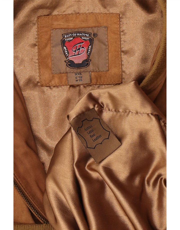 Vintage Herren Bomber Wildlederjacke UK 44 2XL Braunes Leder