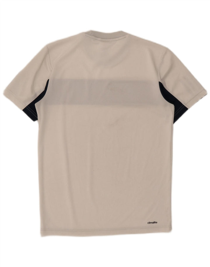ADIDAS Herren Tennis T-Shirt Top Small Weiß Colourblock Polyester