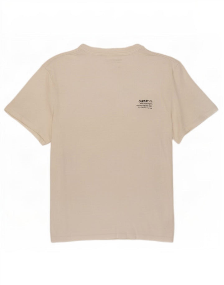 Guess Herren-T-Shirt mit normaler Passform, mittelweiße Baumwolle