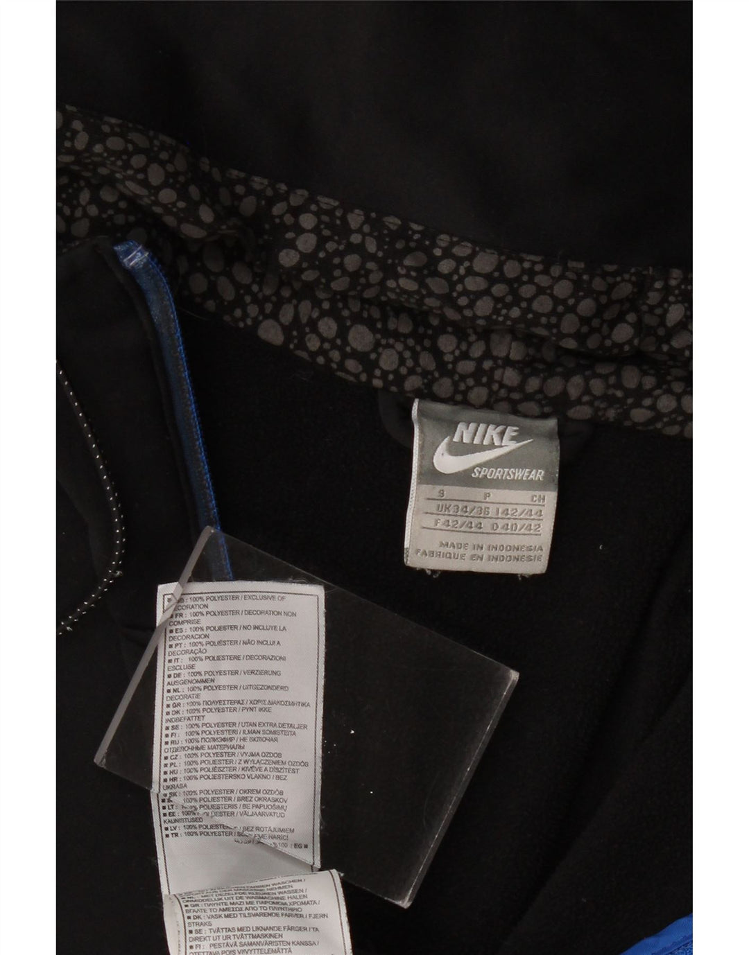 NIKE Herren-Kapuzenpullover mit Reißverschluss, UK 34/36, Größe S, Schwarz, Polyester