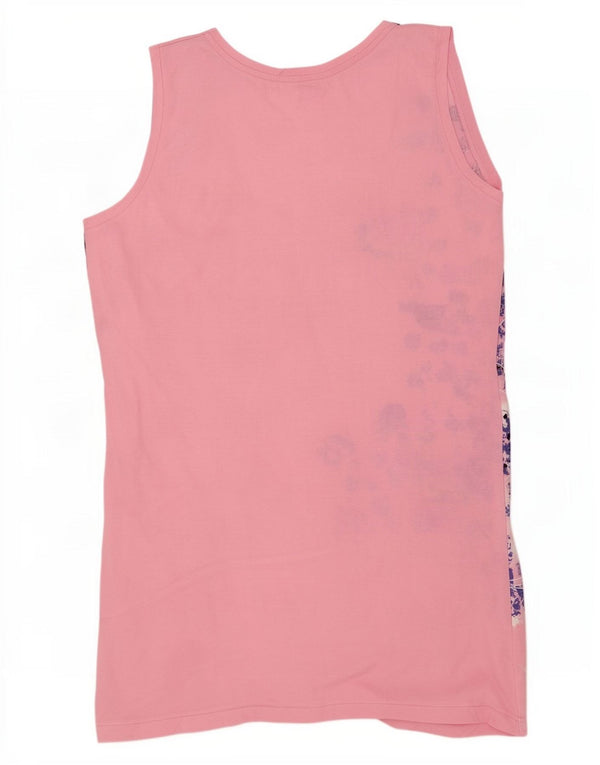 Hugo Boss Damen Weste Top UK 12 Mittelrosa geblümt