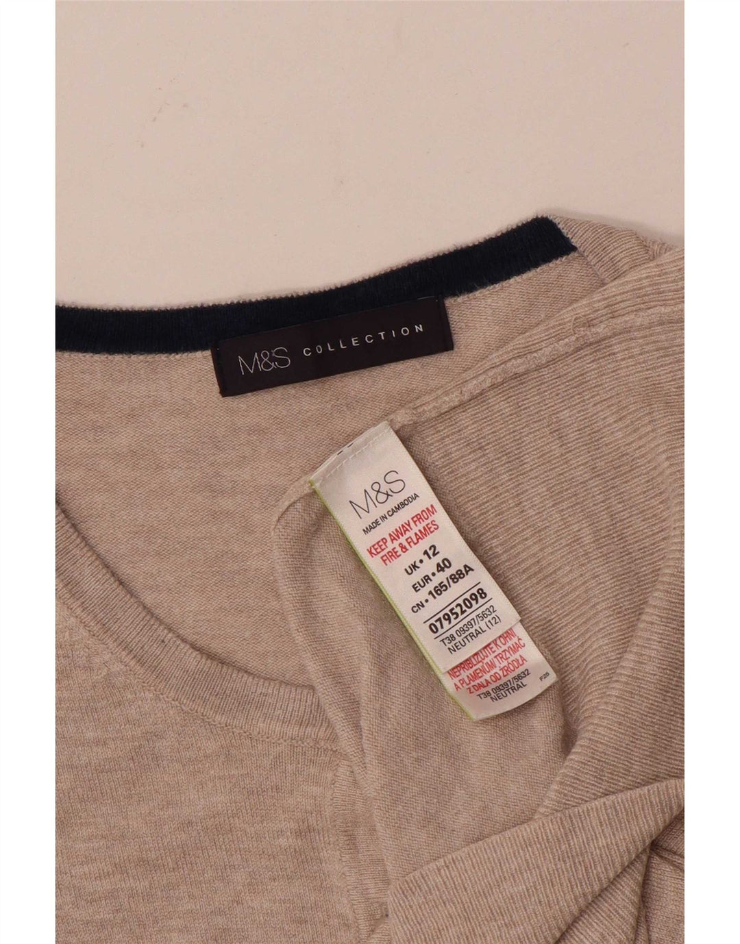Marks & Spencer Damen-Cardigan-Pullover UK 12 Mittelbeige Viskose