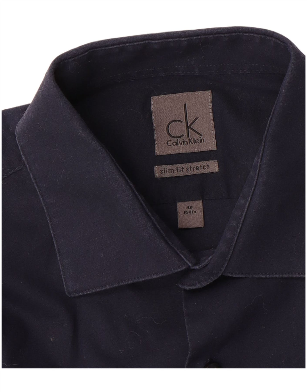 Calvin Klein Herren Slim Fit Hemd Größe 40 15 3/4 Mittel Marineblau