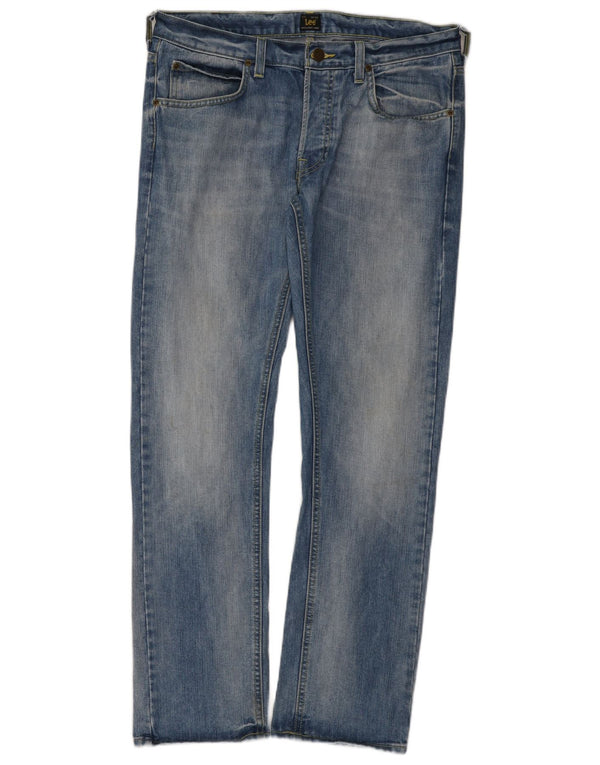 Lee Herren Daren Straight Jeans W34 L32 Blaue Baumwolle