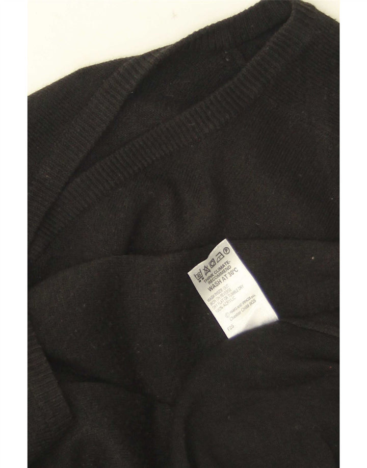 Marks & Spencer Herren-Pullover mit V-Ausschnitt, XL, schwarzes Acryl