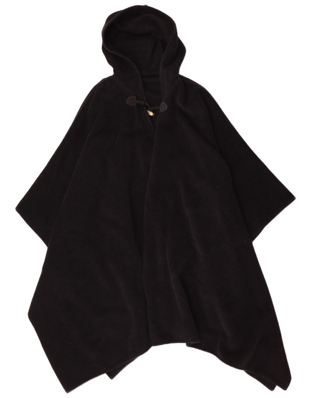 Vintage Damen Poncho-Mantel mit Kapuze, Einheitsgröße, Schwarz