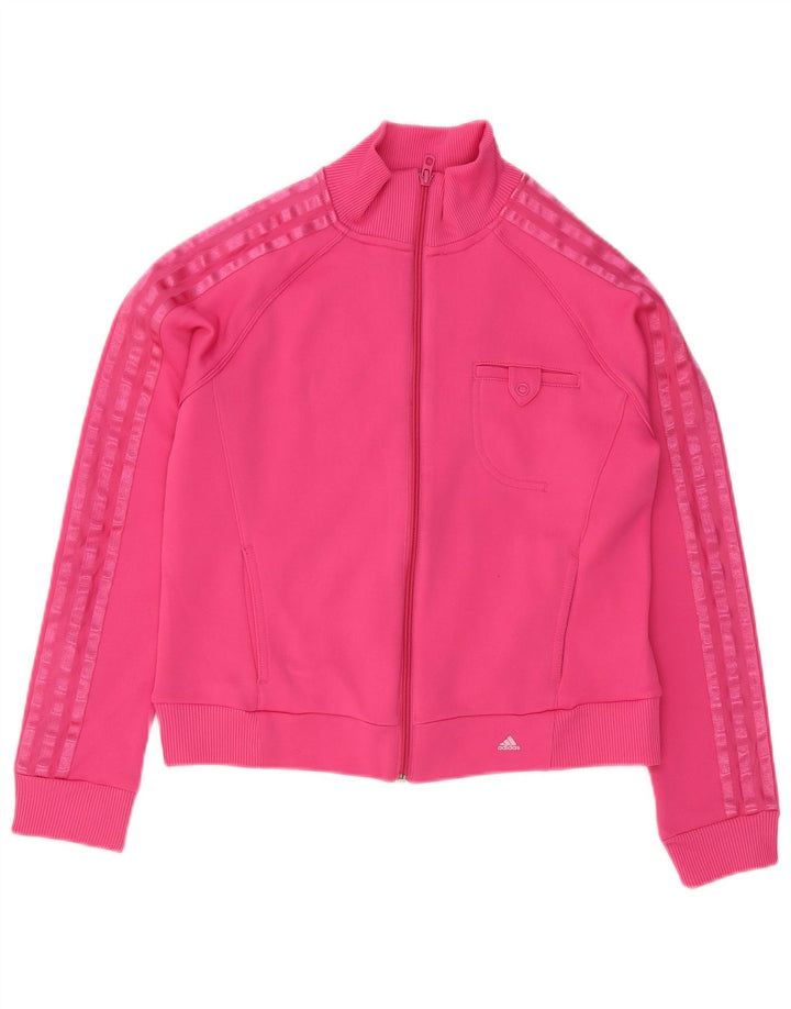 Adidas Damen Trainingsanzug Top Jacke UK 14 Mittelrosa Polyester