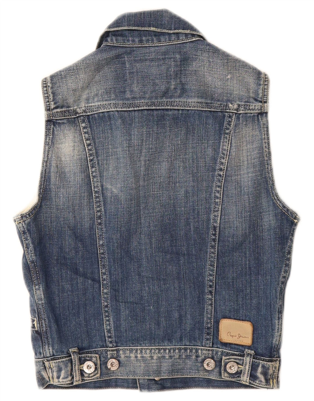 PEPE Jeans Distressed Denim Gilet für Jungen, 7–8 Jahre, mittelblaue Baumwolle