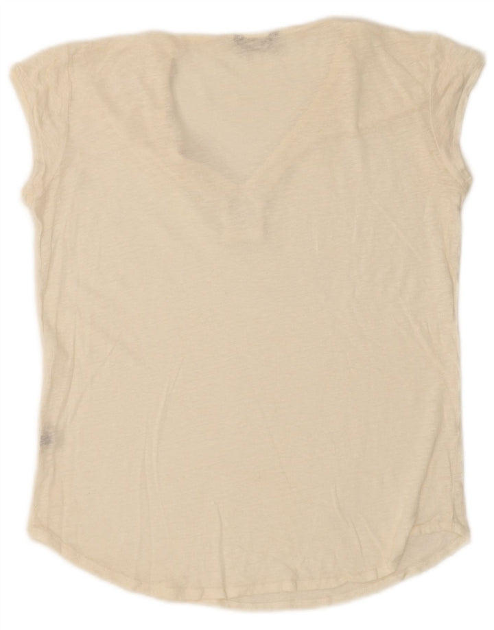 Massimo Dutti Damen T-Shirt Top UK 14 Large Off White