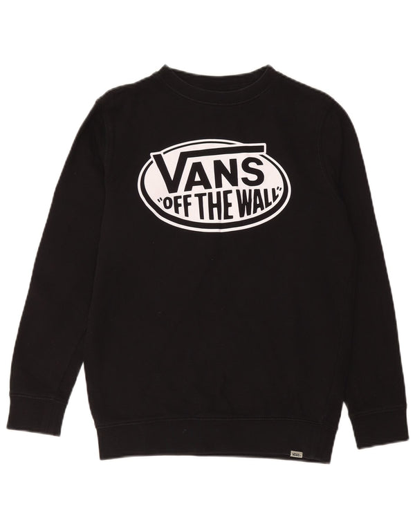 VANS Damen Grafik-Sweatshirt-Pullover UK 14 Mittelschwarze Baumwolle