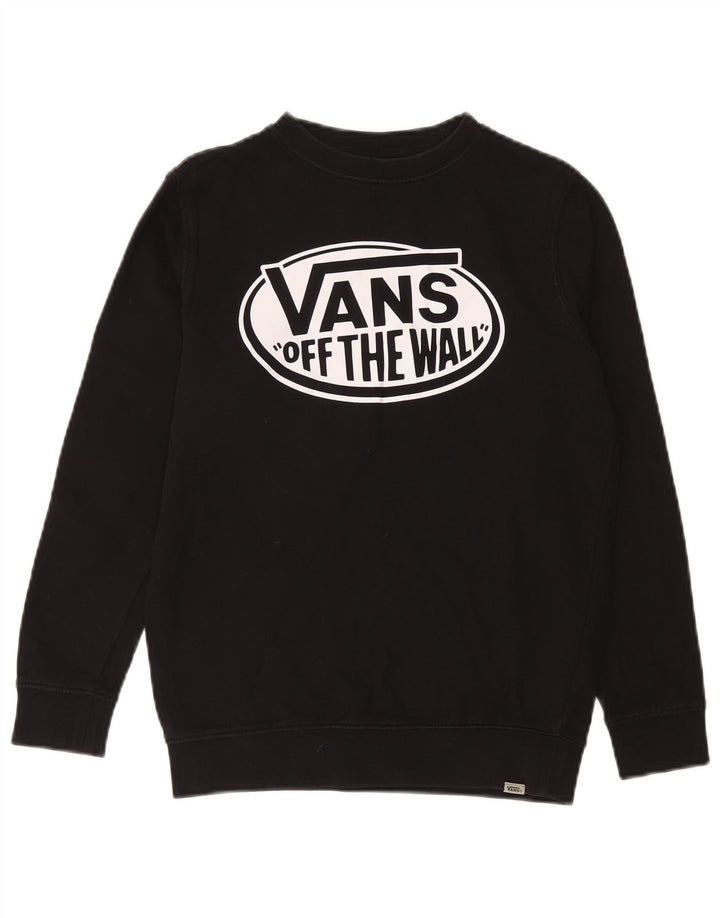 VANS Damen Grafik-Sweatshirt-Pullover UK 14 Mittelschwarze Baumwolle