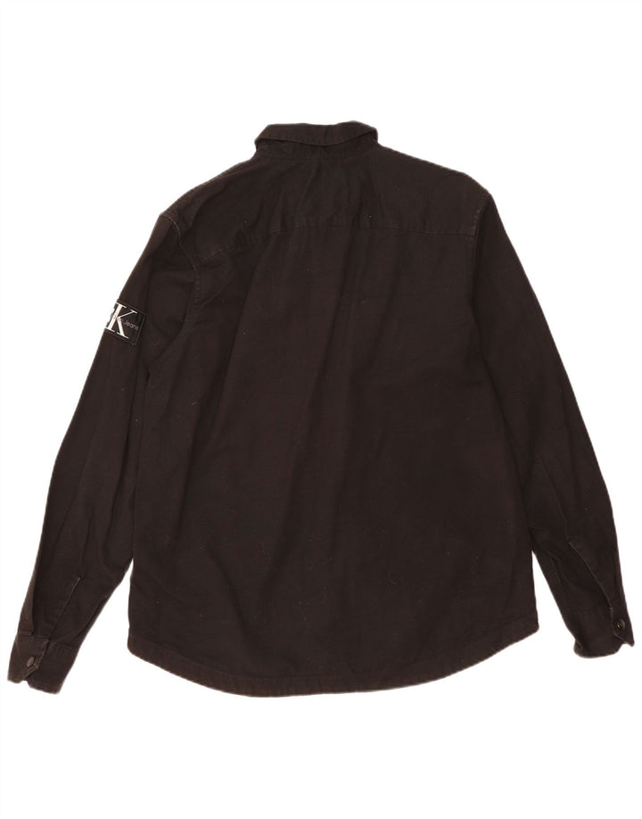 Calvin Klein Herren-Hemd mit entspannter Passform, mittelschwarze Baumwolle