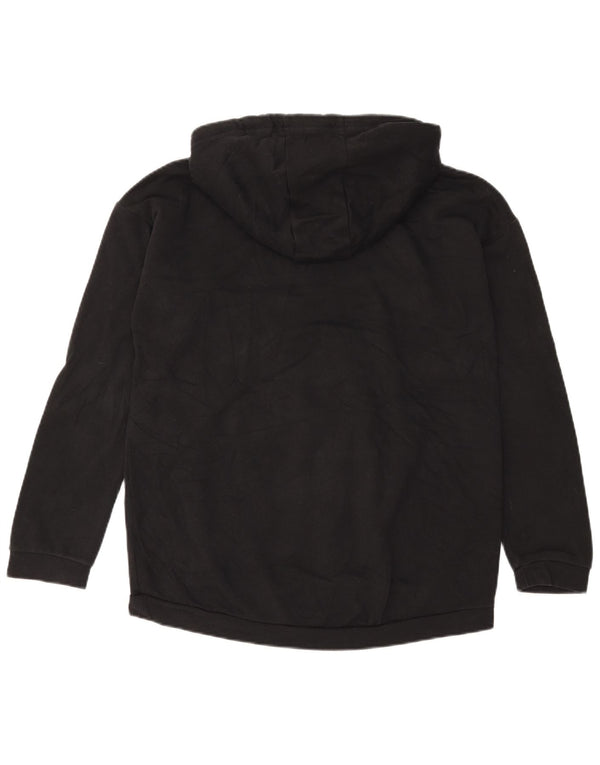 Adidas Womens Graphic Oversized Hoodie Pullover UK 8/10 Small Schwarze Baumwolle