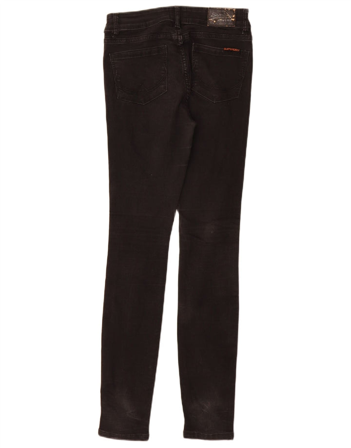 SUPERDRY Damen Skinny Jeans W25 L30 Schwarze Baumwolle