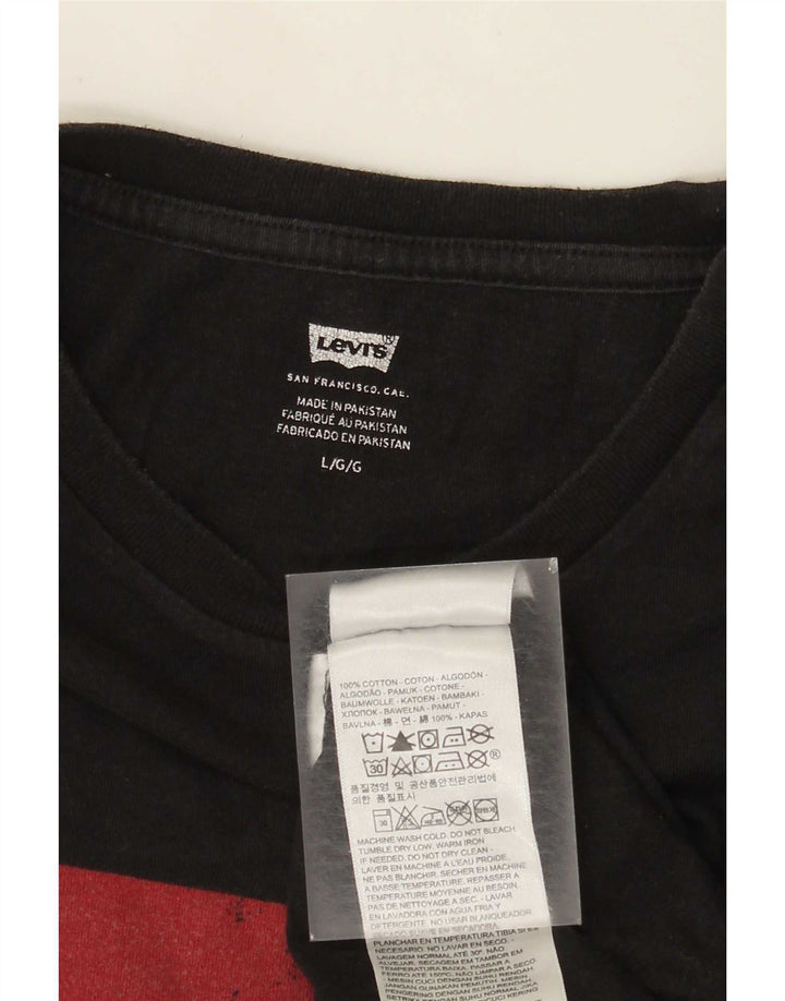 Levi's Herren-T-Shirt mit Grafik, Größe L, aus schwarzer Baumwolle