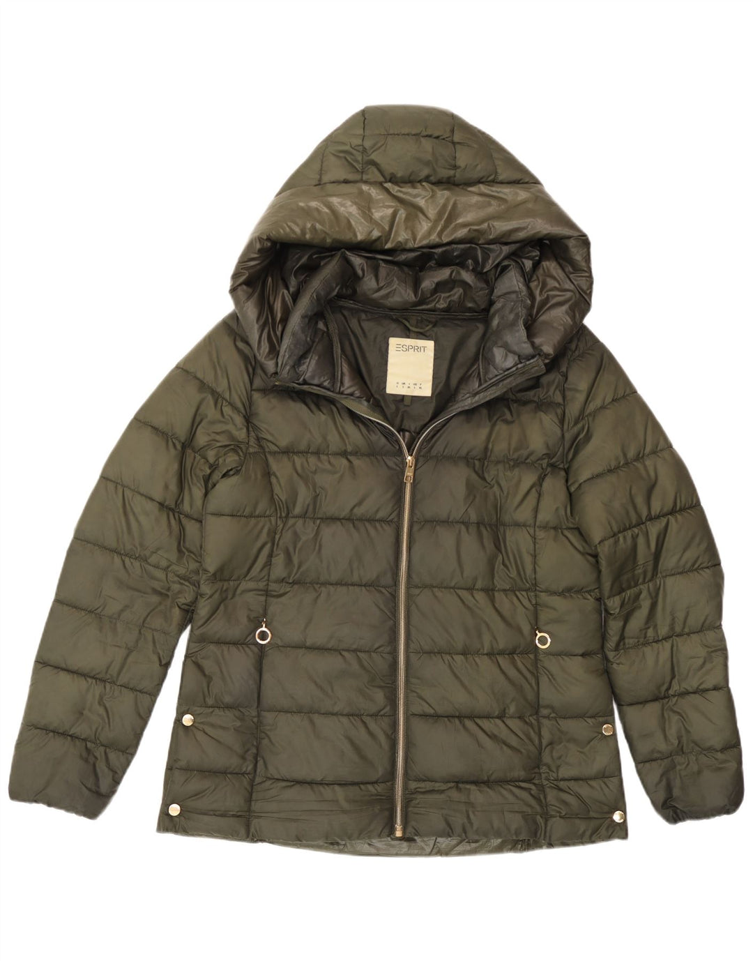 Esprit Damen-Jacke mit Kapuze, gepolstert, UK 16, Größe L, Khaki