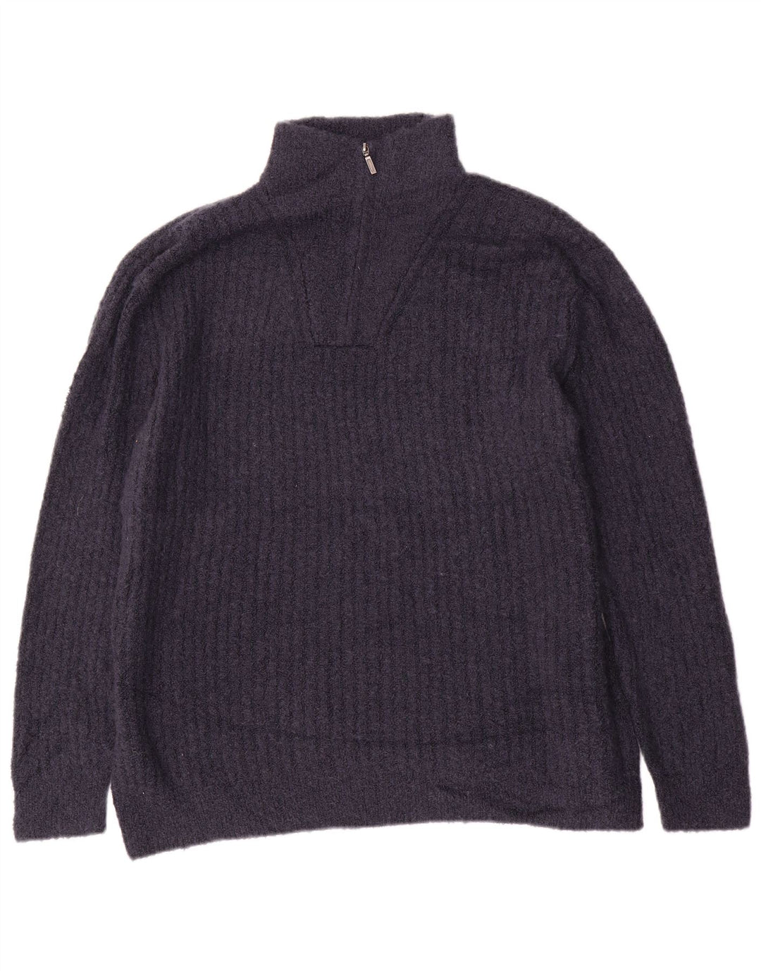 L.L.BEAN Damen-Pullover mit Reißverschluss am Hals, UK 16, Größe L, marineblaues Nylon