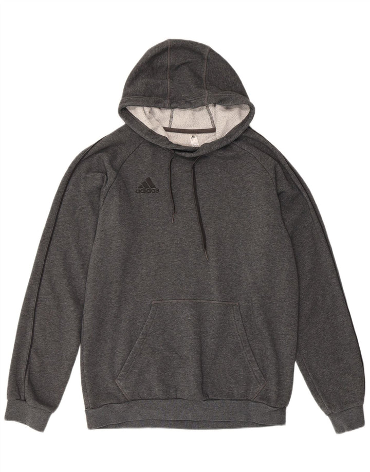 ADIDAS Herren Kapuzenpullover aus mittelgrauer Baumwolle