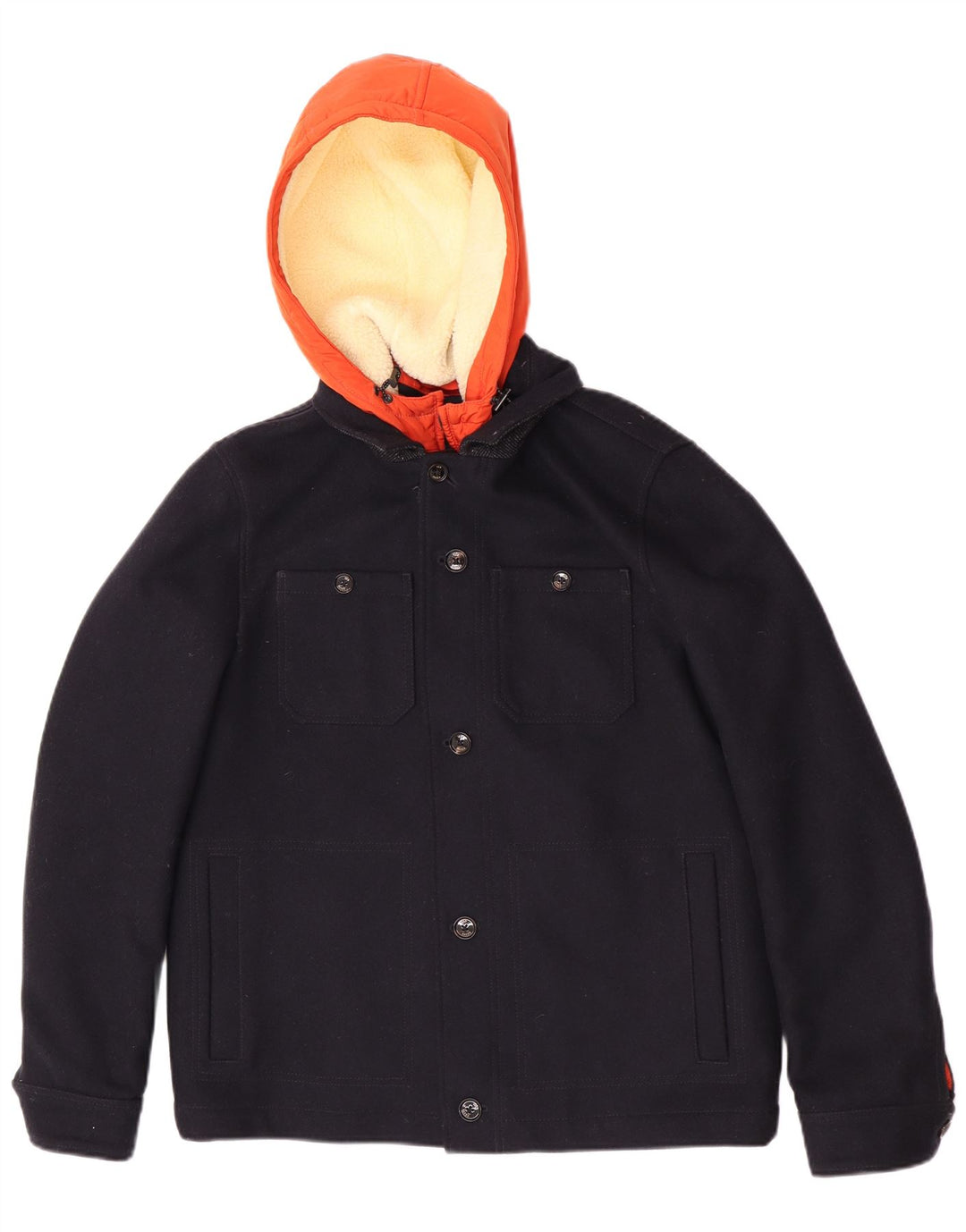 Ted Baker Herren-Bomberjacke mit Kapuze, Größe 3, Mittel, Marineblau, Farbblock