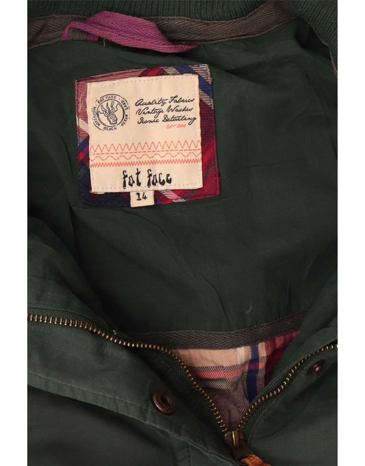 Fat Face Damen Wattierte Jacke UK 14 Large Grün Polyester