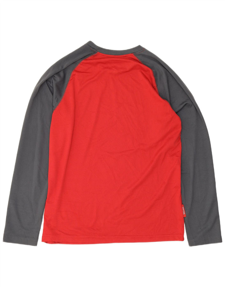 Mountain Warehouse IsoCool-Oberteil für Herren, langärmelig, Mittelrot, Farbblock
