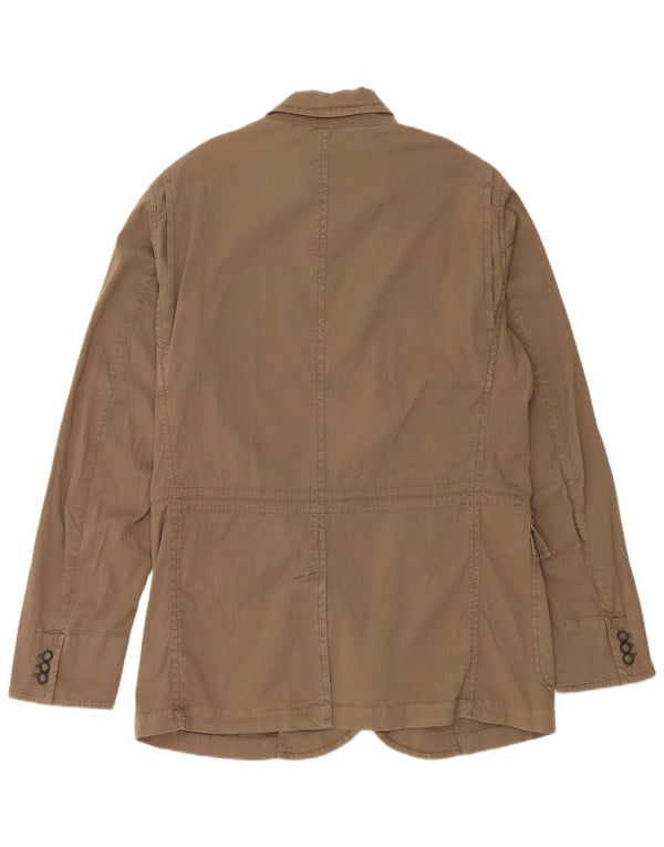 Trussardi Jeans Herren Utility-Jacke IT 54 2XL Beige Baumwolle