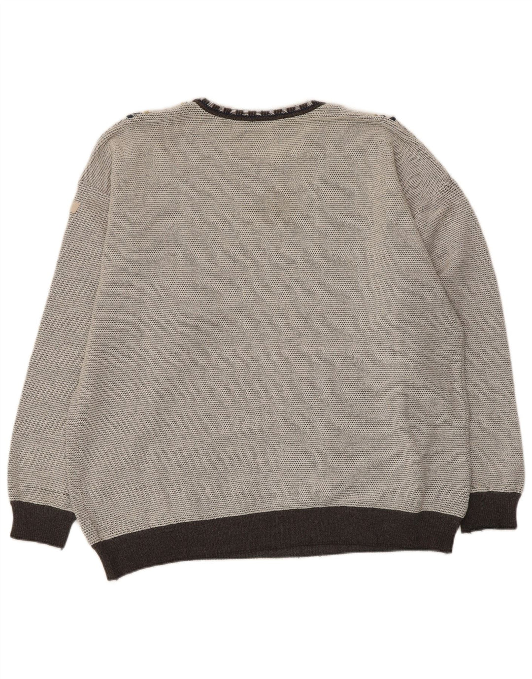 Bueckle Herren-Pullover mit U-Boot-Ausschnitt, groß, grau, geometrisch