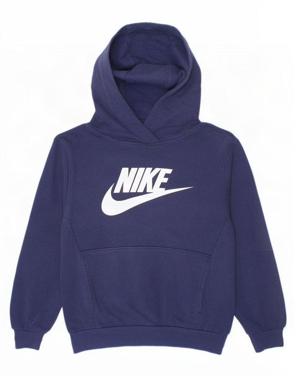 Nike Jungen-Pullover mit grafischem Kapuzenpullover, mittelgroß, marineblau, Baumwolle, 5–6 Jahre