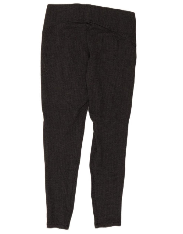 Marks & Spencer Damen-Leggings, UK 14, Größe L, schwarze Viskose mit Fischgrätenmuster