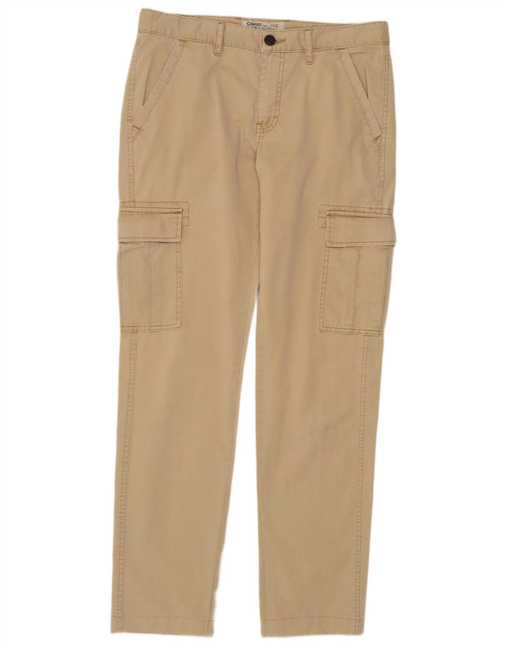 OVS Herren Slim Cargohose IT 48 Medium W34 L32 Beige Baumwolle