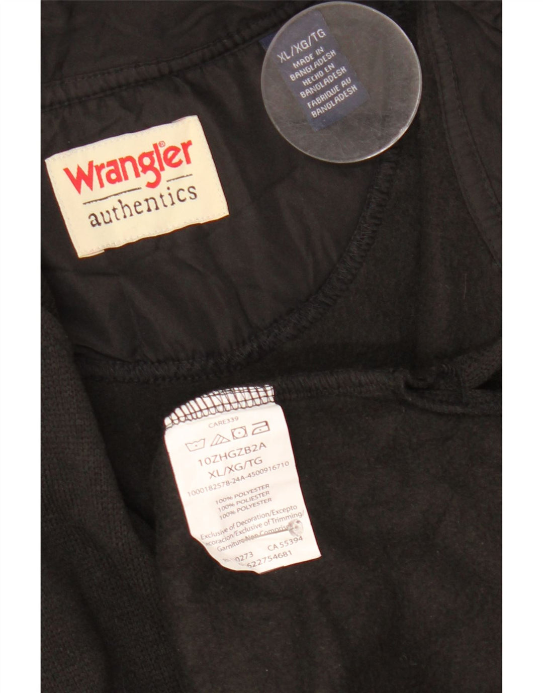 Wrangler Herren-Sweatshirt mit Reißverschluss am Hals, XL, Schwarz, Polyester