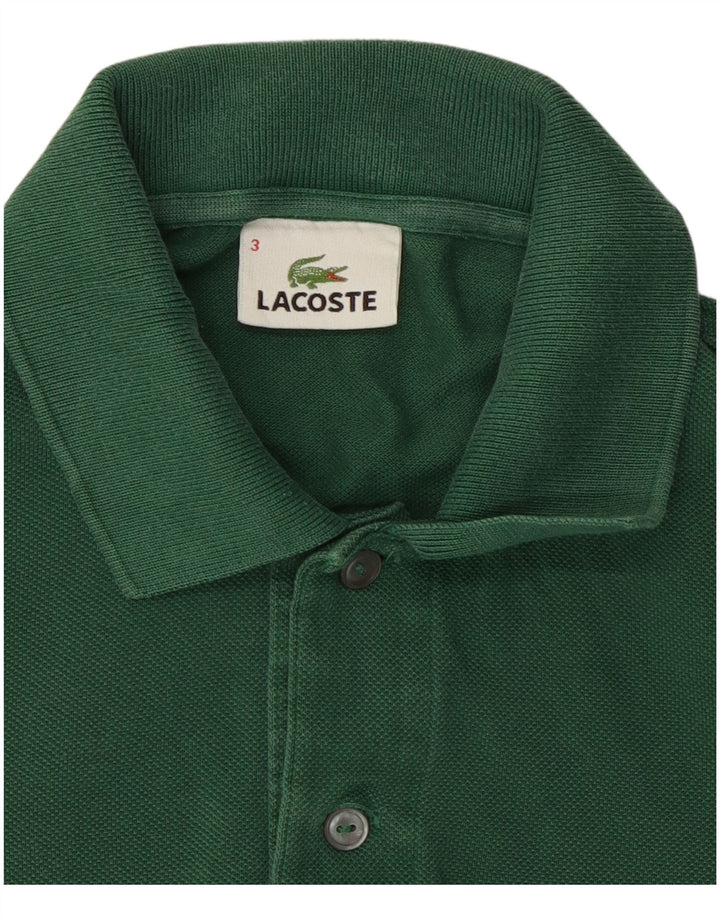 LACOSTE Herren-Langarm-Poloshirt, Größe 3, klein, grüne Baumwolle