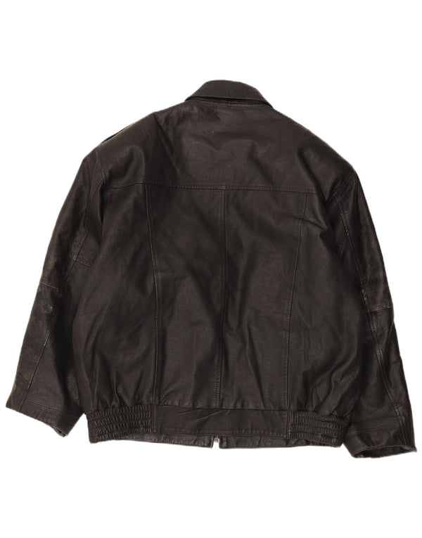 MILAN Herren Lederjacke UK 40 Großes schwarzes Leder