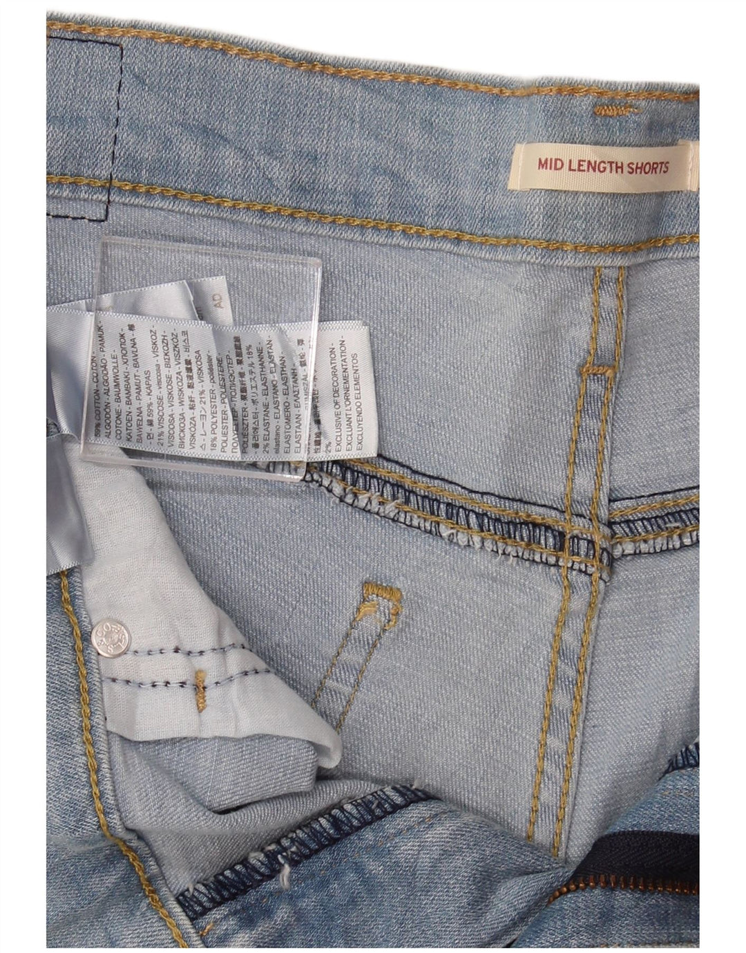 LEVI'S Damen-Jeansshorts mit mittelhohem Bund, W31, mittelblaue Baumwolle
