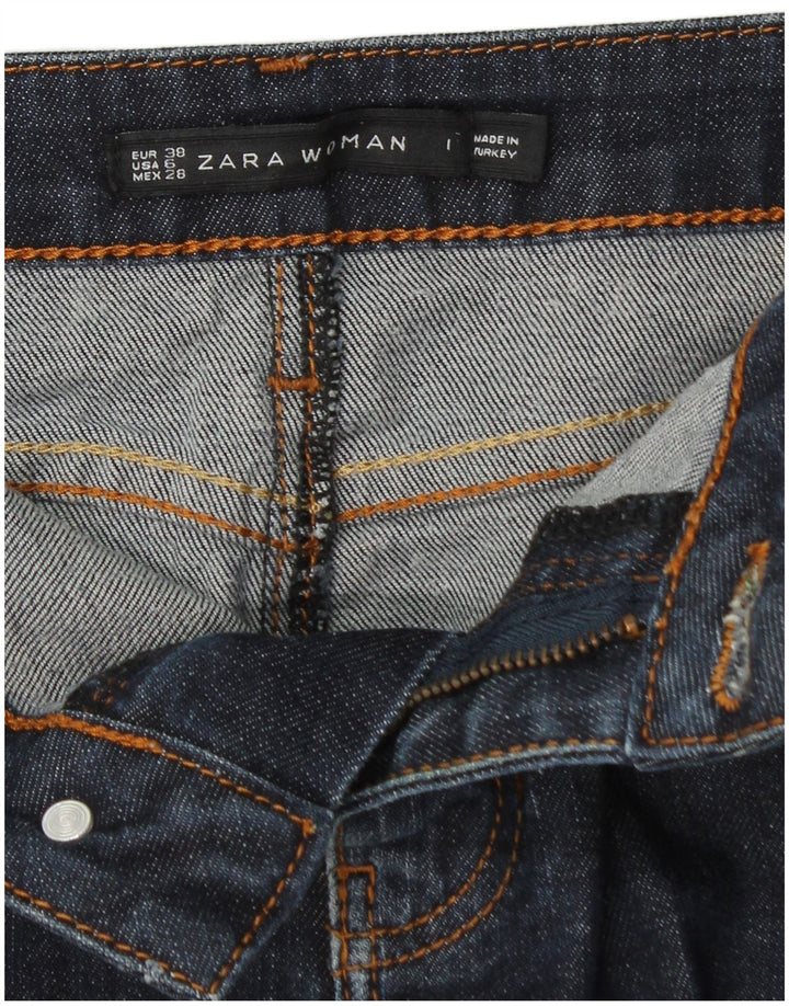 ZARA Damen Jeansrock EU 38 Small W28 Marineblau
