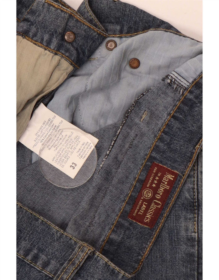 Marlboro Classics Herren Straight Jeans W33 L32 Blaue Baumwolle