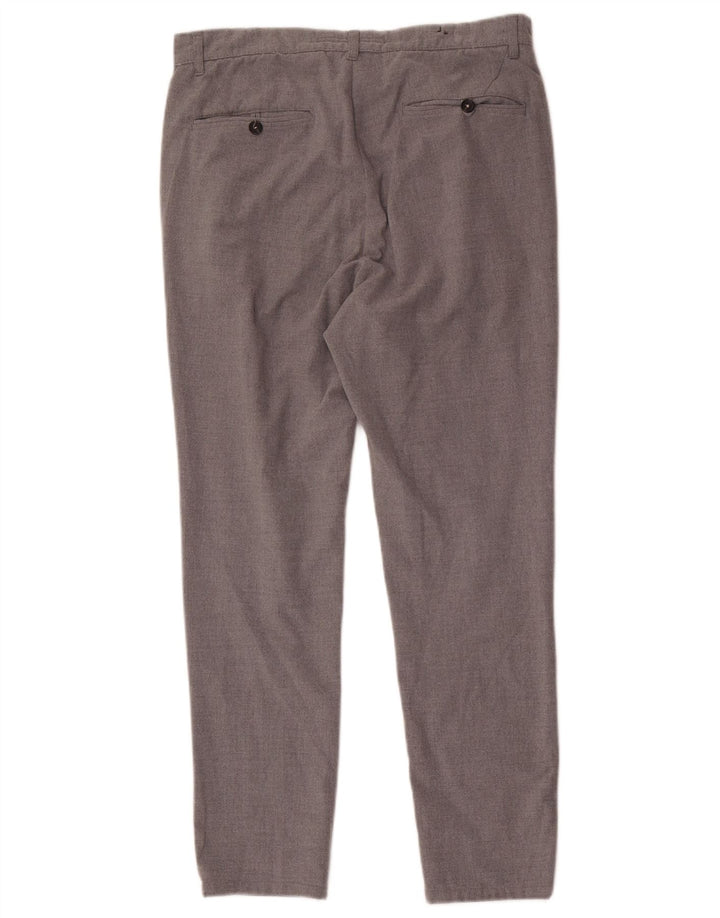 Zara Slim Chino-Hose für Herren, EU 42, Größe L, W32, L28, Grau, Polyester