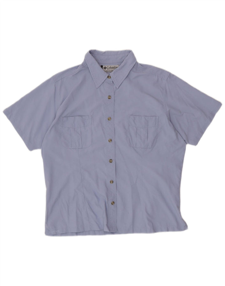 COLUMBIA Damen Kurzarmhemd UK 18 XL Lila Nylon