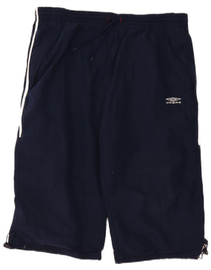 Umbro Damen Graphic Bermuda Sport Shorts UK 16 Large Marineblau Polyester