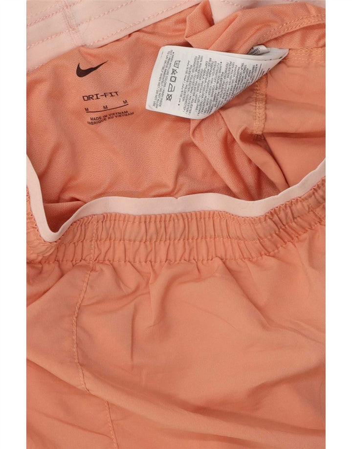 Nike Damen-Sportshorts UK 12 Mittelrosa gestreift aus Polyester