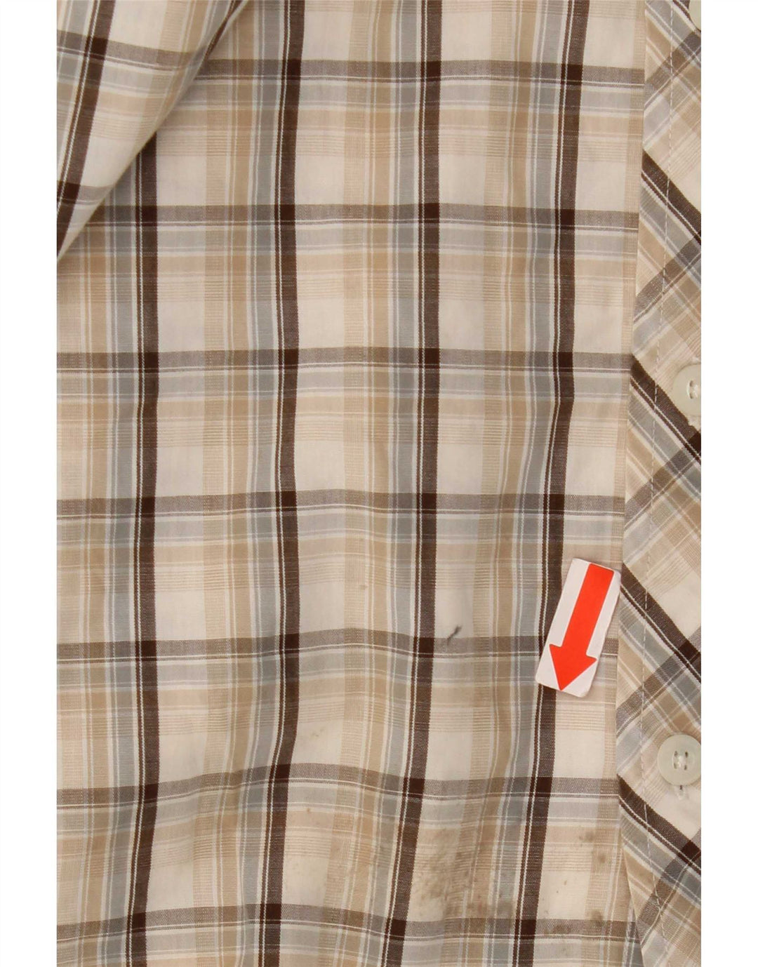 Ben Sherman Herrenhemd, groß, beige kariert, Baumwolle