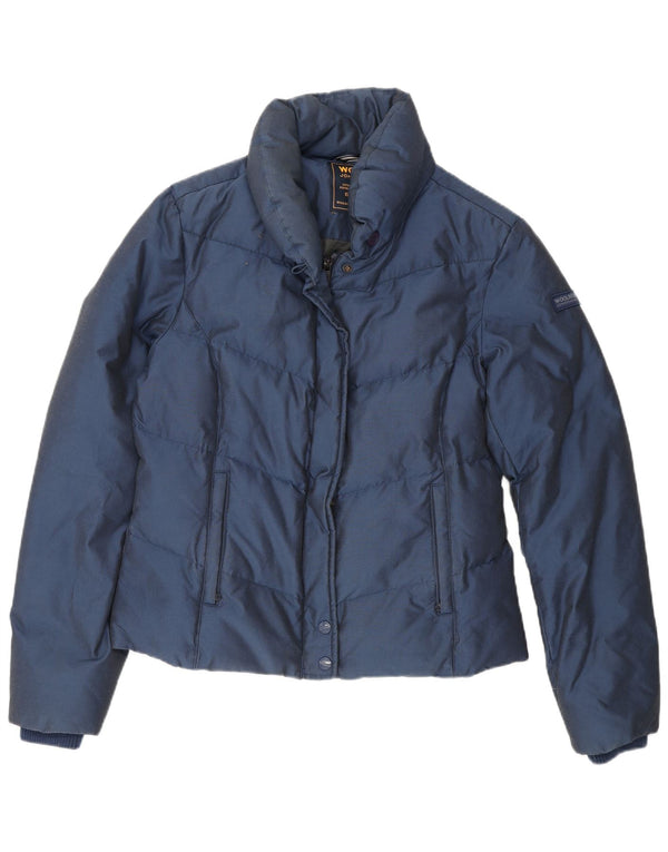 Woolrich Damen Wattierte Jacke UK 16 Large Marineblau Baumwolle