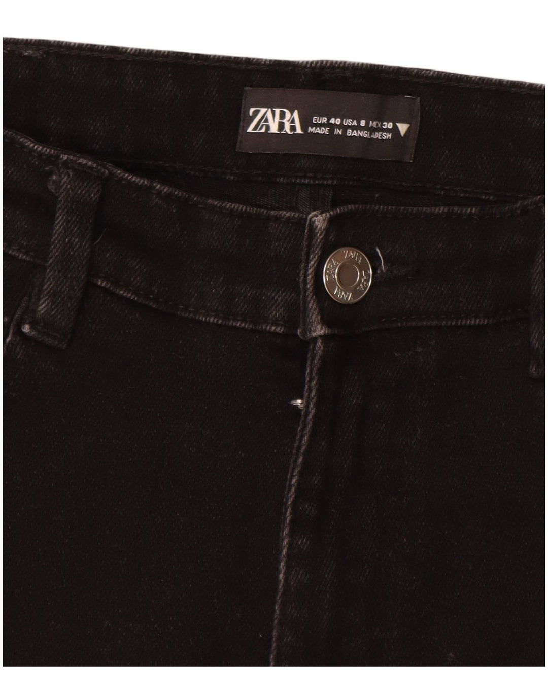 ZARA Damen Crop Slim Jeans EU 40 Medium W30 L25 Schwarz
