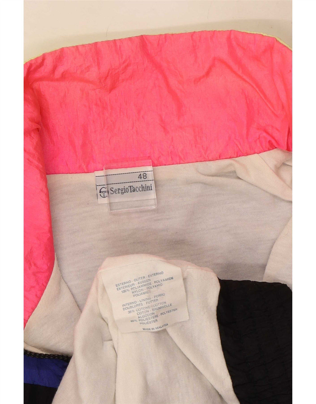 Sergio Tacchini Damen-Trainingsanzug-Top-Jacke, Größe 48, XL, Schwarz, Farbblock