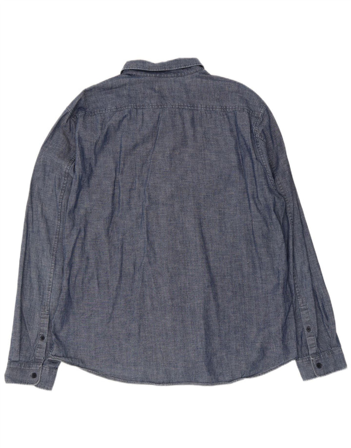 Cos Herrenhemd XL Blau Baumwolle